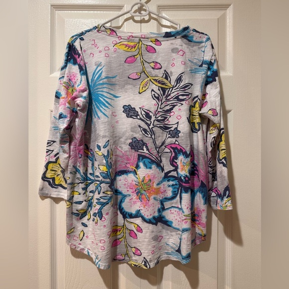 Fresh Produce Floral Print Women's Top. 3/4 sleeve. Size M. VGUC - Picture 3 of 10